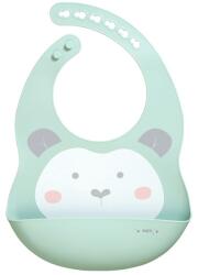 Saro Baby Baveta din silicon cu buzunar, ajustabila, Sweet Fun, mint (16631) Bavata