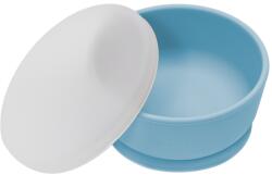 AppeKids Bol din silicon cu ventuza si capac Aqua Blue 6 luni+, 1 bucata, Appekids