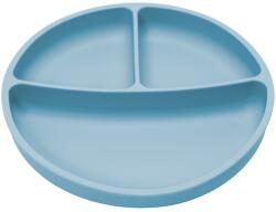 AppeKids Farfurie compartimentata din silicon cu ventuza Aqua Blue 6 luni+, 1 bucata, Appekids
