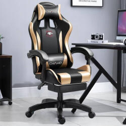 Homeone GMC-GOLD Scaun Gaming Din Piele Sintetică Cu Suport De Picioare Auriu (GMC-GOLD)