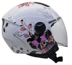 Faseed 700 Alb / Roz Flori Cască Moto Copii Jet 28606112 (28606112)