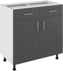 haaus Corp Baza Karo, 2 Sertare, 2 Usi, Antracit/Alb, 80 x 50 x 80 cm (917562)