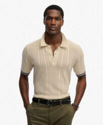 Superdry Texture Polo Pulover cu mânecă scurtă Bej Oatmeal M1110458A-1LG (M1110458A-1LG)