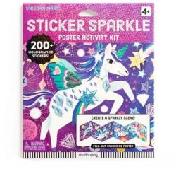 Hračkomat Mudpuppy Set de abțibilduri strălucitoare cu scenă Unicorni magici
