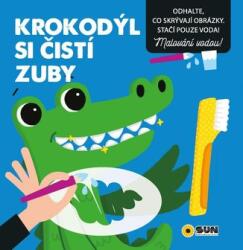 Sun Crocodil își spală dinții - Pictură cu apă Carte de colorat
