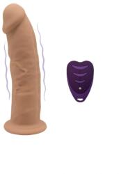 SilexD Vibrator Realist Silexd, Remote Control, 10 Moduri Vibratii, Silicon, USB, Natural, 17.5 cm Vibrator