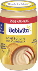 Bebivita Био плодова каша Bebivita - Ябълка, банан и сухар, 250 g (14004-01) - ozone