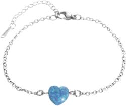 JSB Bijoux 61500931bl Karkötő kék színű opál szív medállal