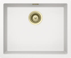 SCHOCK Schock Kaia N-100L konyhai mosogatótálca 556 x 456 mm Cristadur Polaris, hófehér és látható elemek White Gold, világos arany (SETKN100LPOPVWGO)