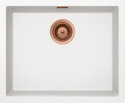 SCHOCK Schock Kaia N-100L konyhai mosogatótálca 556 x 456 mm Cristadur Polaris, hófehér és látható elemek Copper, réz (SETKN100LPOPVCOB)
