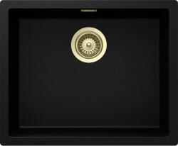 SCHOCK Schock Kaia N-100L konyhai mosogatótálca 556 x 456 mm Cristadur Puro, intenzív fekete és látható elemek White Gold, világos arany (SETKN100LPUPVWGO)