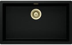 SCHOCK Schock Kaia N-100XL konyhai mosogatótálca 756 x 456 mm Cristadur Puro, intenzív fekete és látható elemek White Gold, világos arany (SETKN100XLPUPVWGO)