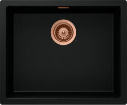 SCHOCK Schock Kaia N-100L konyhai mosogatótálca 556 x 456 mm Cristadur Puro, intenzív fekete és látható elemek Copper, réz (SETKN100LPUPVCOB)