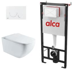 Fluminia Set complet vas WC suspendat Fluminia, Dino Tornado Alb, cu rezervor Alca si clapeta alba (AM101+M670+M237)
