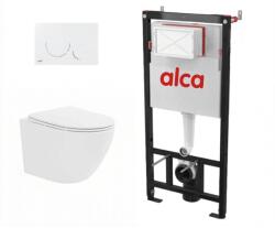 Fluminia Set complet vas WC suspendat Fluminia, Ricci Tornado, Alb, cu rezervor Alca si clapeta alba (AM101+M670+M203)