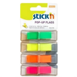 STICK'N Film index autoadeziv cu dispenser Stick"n Pop-up, 45 x 12 mm, 4 x 40 file/set (HO-26017)