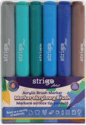 STRIGO Markere acrilice Strigo SSC436 tip pensula, 6 culori (SSC436)