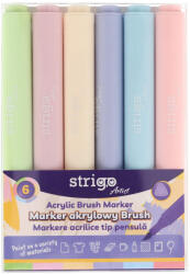 STRIGO Markere acrilice Strigo SSC428 tip pensula, 6 culori (SSC428)