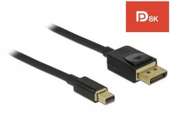 Delock Mini DisplayPort la cablu DisplayPort 8K 60 Hz 1 m Certificat DP 8K