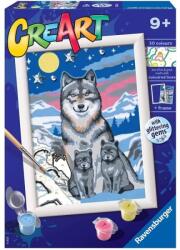 Ravensburger Set de pictat după numere Ravensburger CreArt - Lupii în zăpadă (20044)