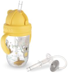 Canpol babies Canpol, canita anti-varsare cu pai + paie de rezerva, galben Set pentru masa bebelusi