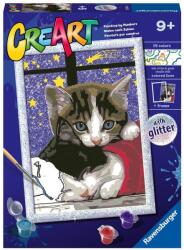 Ravensburger Set de pictat după numere Ravensburger CreArt - Îmbrățișare de pisică (23707)