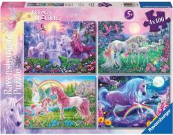 Ravensburger Puzzle Ravensburger din 4 x 100 piese - Unicorni magici (5654) Puzzle