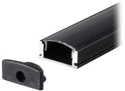 V-TAC Profil aluminiu negru pentru bandă LED, 2000 x 17, 4 x 7 mm (SKU-2873)
