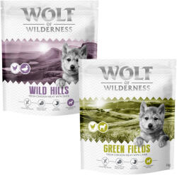 Wolf of Wilderness 2x1kg Wolf of Wilderness Junior száraz kutyatáp vegyes próbacsomag - Mix I: bárány & kacsa (új recept)