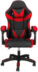 Brius Scaun birou pentru gaming, ergonomic, suport lombar si tetiera, 114-123x55x50 cm, negru si rosu (HF-0020)