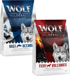 Wolf of Wilderness 2x1kg Wolf of Wilderness - vegyes próbacsomag száraz kutyatáp - Sensitiv "Fieri Volcanoes" bárány & Sensitiv "Vast Oceans" hal