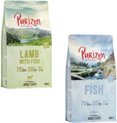 Purizon 2x400g Purizon száraz macskatáp vegyes próbacsomagban - Bárány & hal + hal