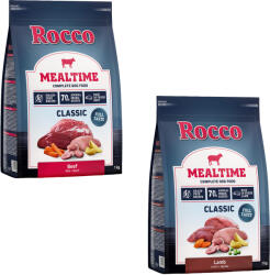 Rocco 2x1kg Rocco Mealtime bárány, marha száraz kutyatáp vegyes próbacsomagban