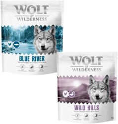 Wolf of Wilderness 2x1kg Wolf of Wilderness - vegyes próbacsomag száraz kutyatáp - Adult ''Blue River'' lazac & Adult "Wild Hills" kacsa