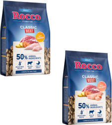 Rocco 2x1kg Rocco Classic Adult száraz kutyatáp vegyes próbacsomagban (marha & bárány + sertés & lazac)