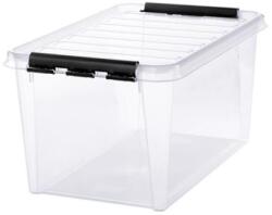 SMARTSTORE Cutie de depozitare, plastic, 47 l, mânere negre, SMARTSTORE "Classic 45", transparentă