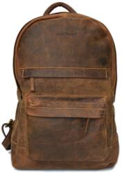 Greenburry Rucsac unisex piele naturala maro antichizat 30 x 45 cm, Vintage, Greenburry