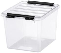 SMARTSTORE Cutie de depozitare, plastic, 3 l, mânere negre, SMARTSTORE "Classic 3", transparentă