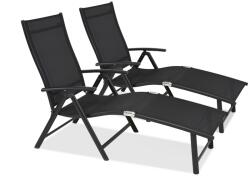 Garden Point Toulouse Garden Point két darabból aluminium nyugágy szett, fekete (GAP347D)