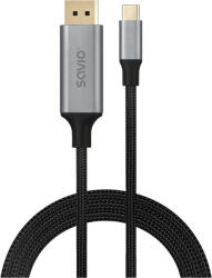 SAVIO CL-208 USB kábel USB 3.2 Gen 1 (3.1 Gen 1) 2 M USB C 32, 4 Gbit/s Fekete, Szürke (CL-208)