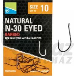 Preston Innovations Preston Natural N-30 Eyed Hook - 10 - Füles Feeder Horog (P0150108)