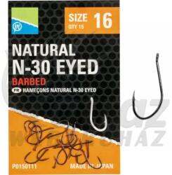 Preston Innovations Preston Natural N-30 Eyed Hook - 16 - Füles Feeder Horog (P0150111)