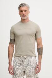 Giorgio Armani t-shirt férfi pamut - bézs L - answear - 17 990 Ft