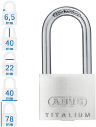ABUS 64TI/40HB40 KA6416 hosszúkengyelű egységkulcsos lakat tetszőleges darabszámban (10059574)