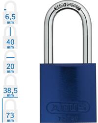 ABUS 72/40HB40 Főkulcsos rendszerű LOTO hosszúkengyelű munkavédelmi kizáró lakat - Kék (10043605-01)