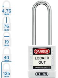 ABUS 74BS/40HB75 KA - Egységkulcsos lakat (Több lakat azonos kulccsal) - Fehér (KA-10085585-01)