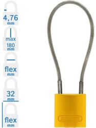 ABUS 72/30CAB40 Főkulcsos rendszerű LOTO munkavédelmi kábeles kizáró lakat - Sárga (10091389-01)