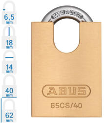 ABUS 65CS/40 kengyelvédett réz lakat (10035829-01)