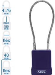 ABUS 76/40 CAB40 LOTO munkavédelmi kizáró kábeles lakat - Lila (10084882-01)