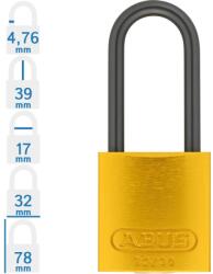 ABUS 72AS/30HB38 Főkulcsos rendszerű LOTO munkavédelmi kizáró lakat - Sárga (10087447-01)
